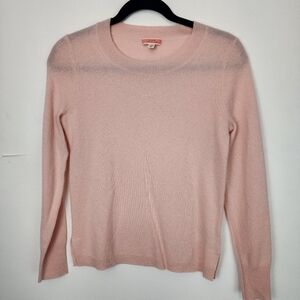 J. Crew Classic Crewneck Sweater - Light Pink Sz XS 100% Cashmere